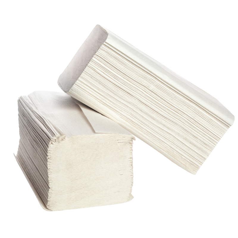 Prosoape pliate tip V, 2 straturi (25 x 21cm), 150 foi/pachet, alb